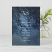 Celestial Sky | Silver Table Number Seating Chart (Staand voorkant)