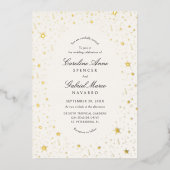 Celestial Sky Stars Wedding Foil Invitation (Recto)