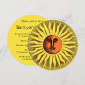  Celestial Smiling Sun Backyard BBQ Party Kaart (Voorkant / Achterkant)