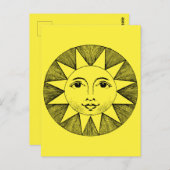  Celestial Smiling Sun Illustration Briefkaart (Voorkant / Achterkant)