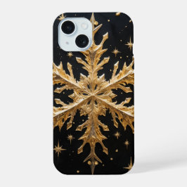 Celestial Snowflake Golden Glam Phone Case iPhone 15 Hoesje