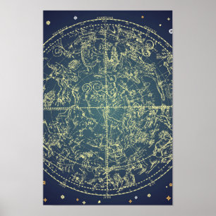 Celestial Space Chart Poster
