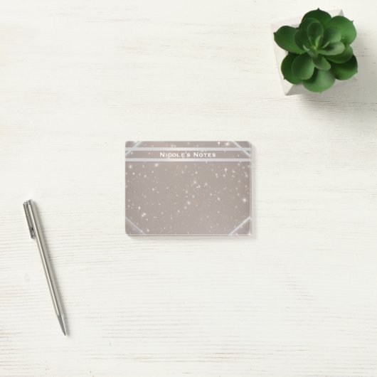 Celestial Sparkle Glam Trendy Modern Personalized Post-it® Notes (Kantoor)