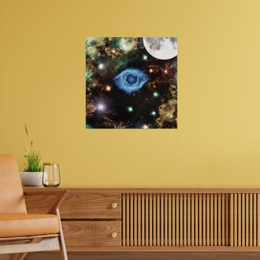 Celestial Spiral Galaxy Nebula Cluster Stars Spark Poster (Woonkamer 2)