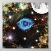 Celestial Spiral Galaxy Nebula Cluster Stars Spark Poster (Voorkant)