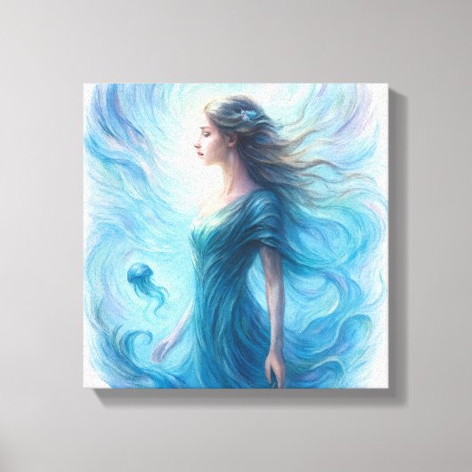 Celestial Spirit in Swirling Cosmos Canvas Afdruk (Voorkant)