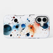 Celestial Splash" – Waterverf Abstracte telefoonho iPhone 16 Hoesje (Achterkant horizontaal)