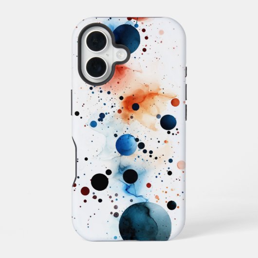 Celestial Splash" – Waterverf Abstracte telefoonho iPhone 16 Hoesje (Achterkant)