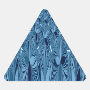 Celestial Splendor: iriserend blauw Roos ontwerp Driehoek Sticker