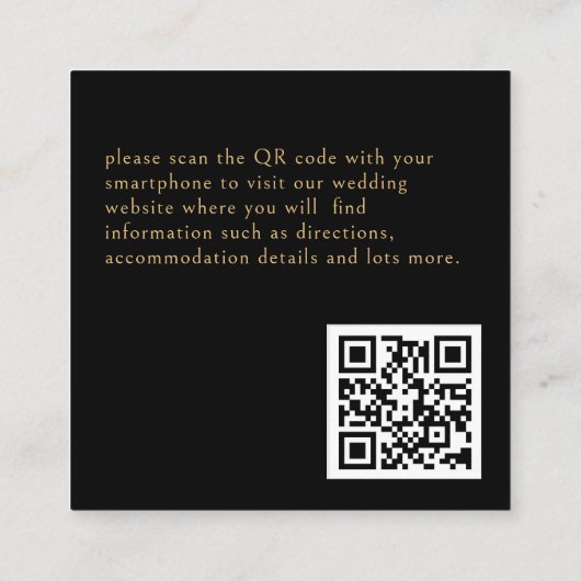 Celestial Star Dust Black QR Code Bruiloft Informatiekaartje (Achterkant)