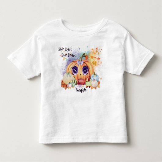 Celestial Star Light Star Bright Pumpkin Girl's Kinder Shirts (Voorkant)