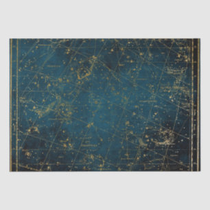 Celestial star map constellation blue gold Melkweg Tissuepapier