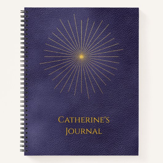 Celestial Starburst Blue Personalized Journal (Devant)