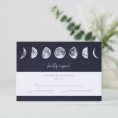 Celestial Starry Sky Moon Phases Wedding RSVP (Staand voorkant)