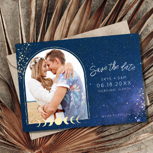 Celestial Starry Sky Romantic Photo Wedding Save The Date