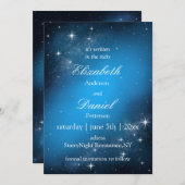 Celestial StarryNight Save the Date Wedding Invite (Voorkant / Achterkant)
