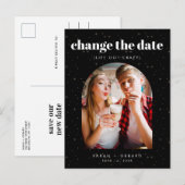 Celestial Stars Foto Verander datum Aankondigingskaart (Voorkant / Achterkant)