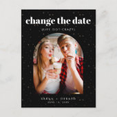 Celestial Stars Foto Verander datum Aankondigingskaart (Voorkant)