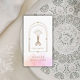 Celestial Stars Hair Stylist Salon Roze goud Visitekaartje