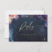 Celestial Stars Midnight Blue Meal Wedding RSVP (Voorkant)