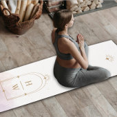 Celestial Stars Monogram Initiaal Blush Pink Gold Yogamat