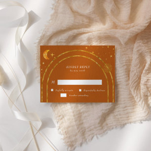 Celestial Stars Moon RSVP Response Kaart