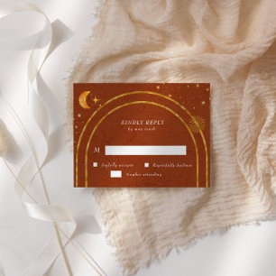 Celestial Stars Moon RSVP Response Kaart