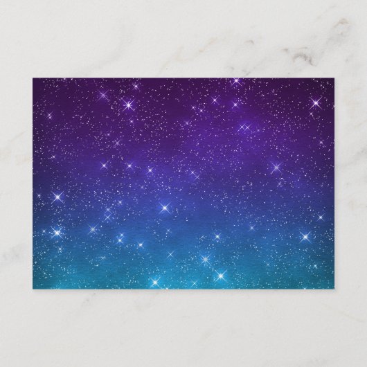 Celestial Stars Script Wedding Accommodations Informatiekaartje (Achterkant)