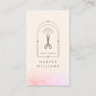Celestial Stars Tarot Hair Stylist Salon QR Code Visitekaartje