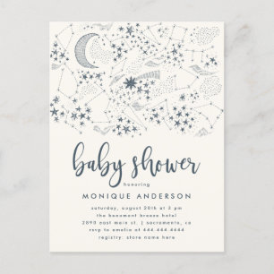 Celestial Sterrennacht Constellation Baby shower Uitnodiging Briefkaart