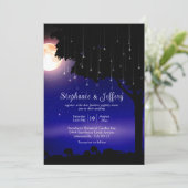Celestial Sterrennacht String Lights Wedding Kaart (Staand voorkant)