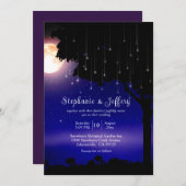 Celestial Sterrennacht String Lights Wedding Kaart (Voorkant / Achterkant)