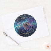 Celestial Sterrenstelsel Maan Bedankt Sticker (Envelop)