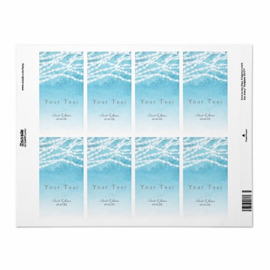 Celestial String Lights Blue Rustic Wine Label (Full Sheet)