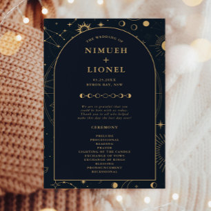 Celestial Sun and Moon Wedding Ceremony Programme
