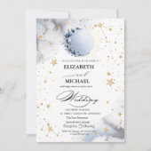 Celestial Sun, Blue Moon Rozen Sterren Script Kaart (Voorkant)