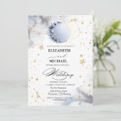 Celestial Sun, Blue Moon Rozen Sterren Script Kaart (Staand voorkant)