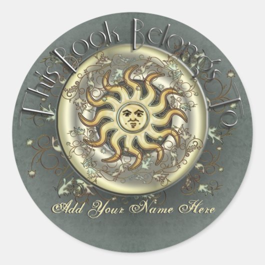 Celestial Sun Bookplate Stickers (Voorkant)