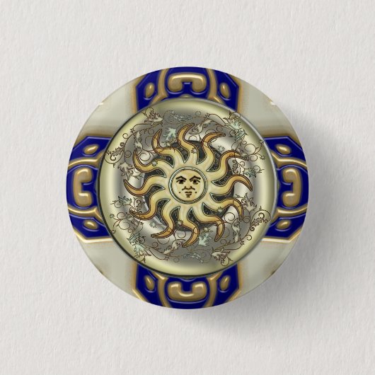 Celestial Sun Buttonnen Ronde Button 3,2 Cm (Voorkant)