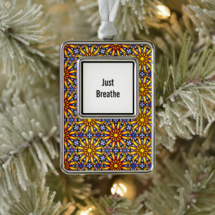 Celestial Sun Custom Mantra Verzilverd Kader Ornament