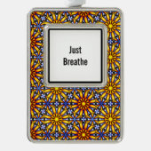 Celestial Sun Custom Mantra Verzilverd Kader Ornament (Voorkant)