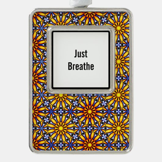 Celestial Sun Custom Mantra Verzilverd Kader Ornament (Voorkant)
