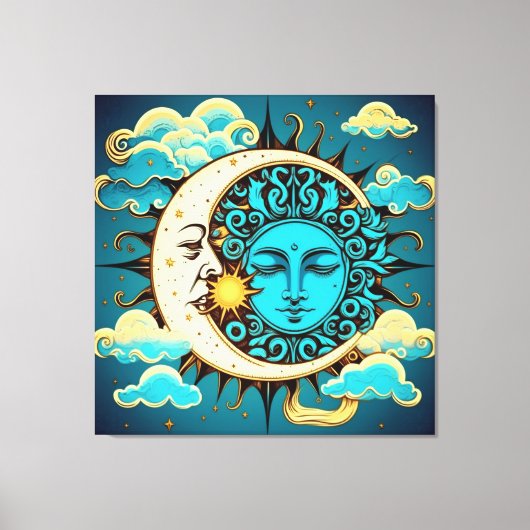 Celestial Sun en Moon Canvas Afdruk (Voorkant)