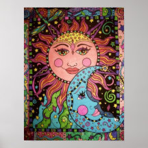 Celestial Sun en Moon Graphic