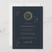 Celestial Sun en Moon Mystic Wedding Invitation Kaart (Voorkant)