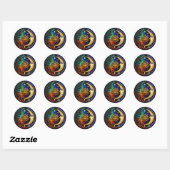 Celestial Sun en Moon Ronde Sticker (Vel)
