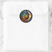 Celestial Sun en Moon Ronde Sticker (Tas)
