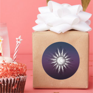 Celestial Sun en Moon Ronde Sticker