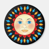 Celestial Sun Face Magnet Magneet (Voorkant)