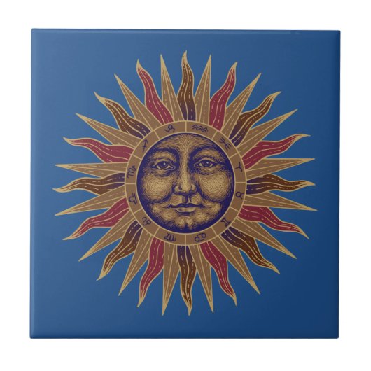 Celestial Sun Face Tegeltje (Voorkant)
